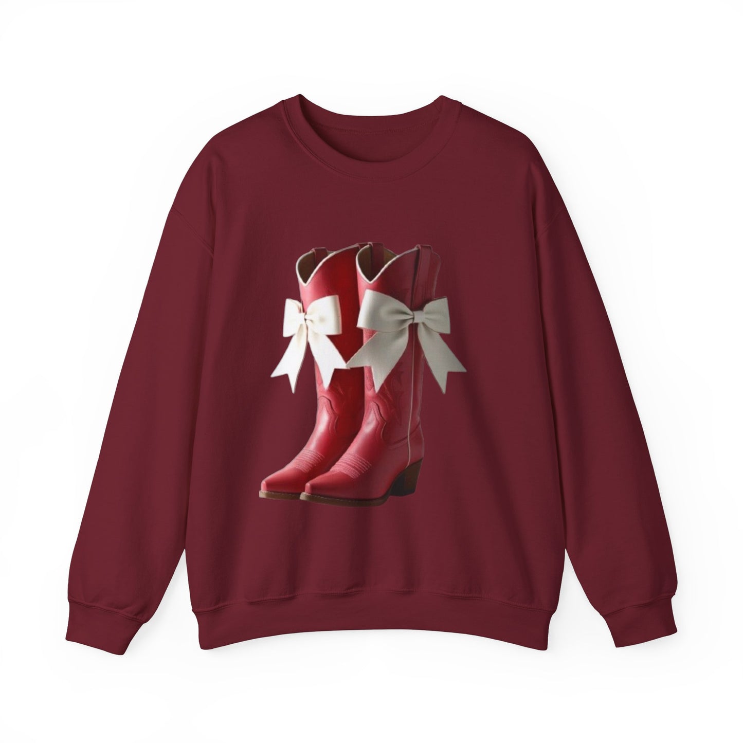 Red Cowgirl Boots Crewneck